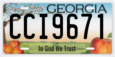 GA license plate CCI9671