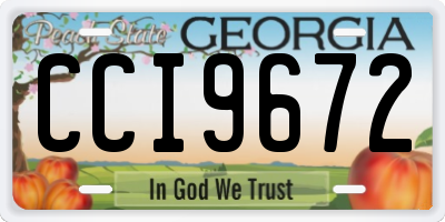 GA license plate CCI9672