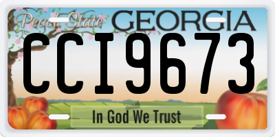 GA license plate CCI9673
