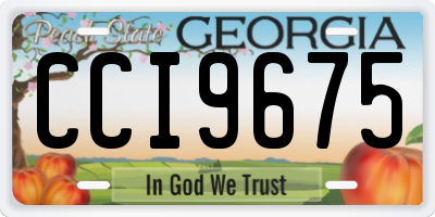 GA license plate CCI9675