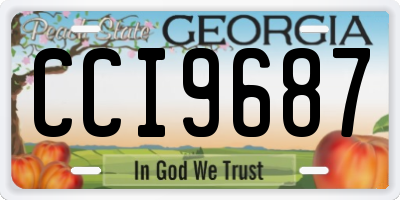 GA license plate CCI9687