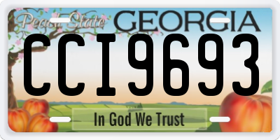 GA license plate CCI9693