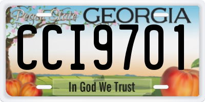 GA license plate CCI9701