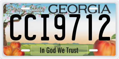 GA license plate CCI9712