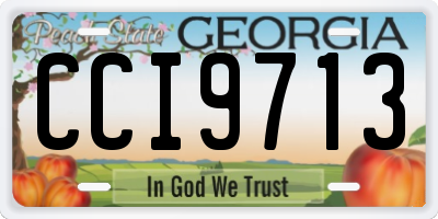 GA license plate CCI9713