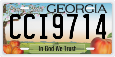 GA license plate CCI9714