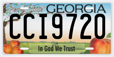 GA license plate CCI9720