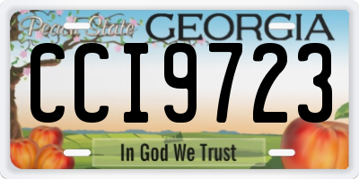 GA license plate CCI9723