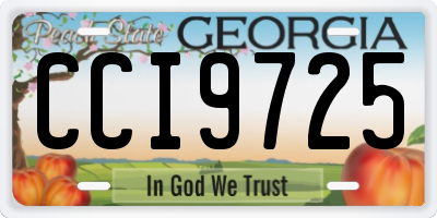 GA license plate CCI9725