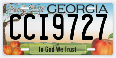 GA license plate CCI9727