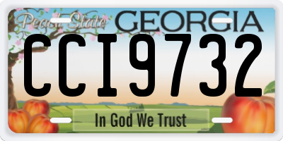 GA license plate CCI9732