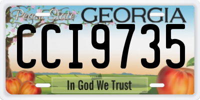GA license plate CCI9735