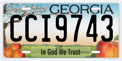 GA license plate CCI9743