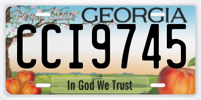 GA license plate CCI9745
