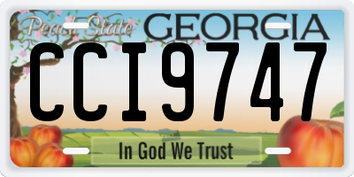 GA license plate CCI9747