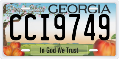 GA license plate CCI9749