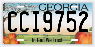GA license plate CCI9752