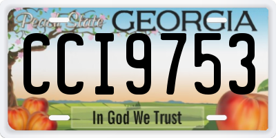 GA license plate CCI9753