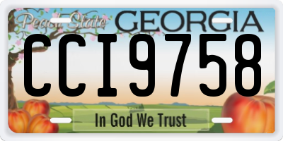 GA license plate CCI9758