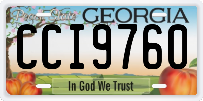 GA license plate CCI9760