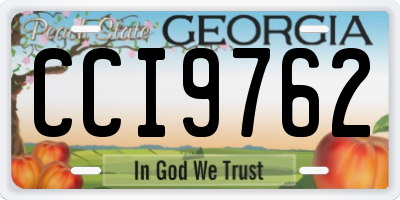 GA license plate CCI9762