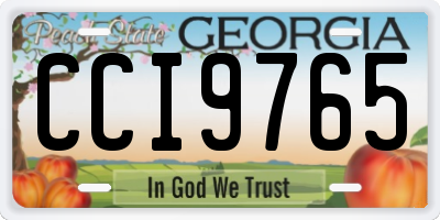 GA license plate CCI9765