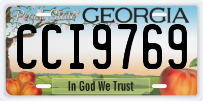 GA license plate CCI9769