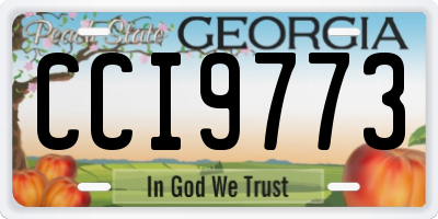 GA license plate CCI9773