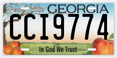 GA license plate CCI9774