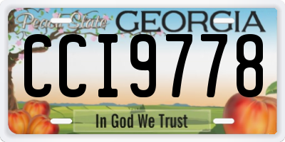 GA license plate CCI9778