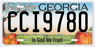 GA license plate CCI9780