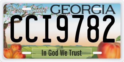 GA license plate CCI9782