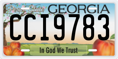 GA license plate CCI9783