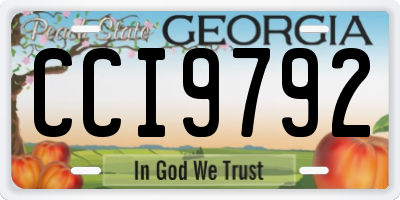 GA license plate CCI9792