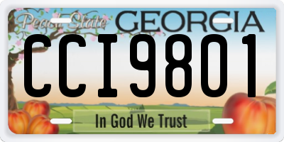 GA license plate CCI9801