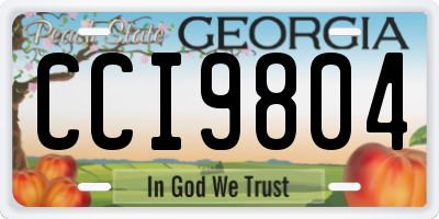 GA license plate CCI9804