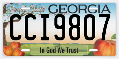 GA license plate CCI9807