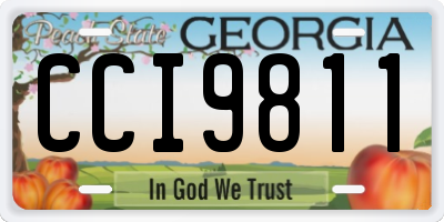 GA license plate CCI9811