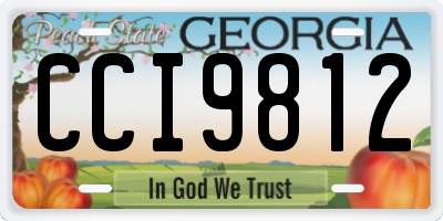 GA license plate CCI9812