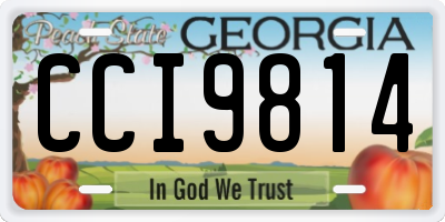 GA license plate CCI9814