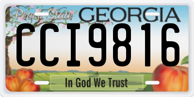 GA license plate CCI9816