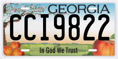 GA license plate CCI9822