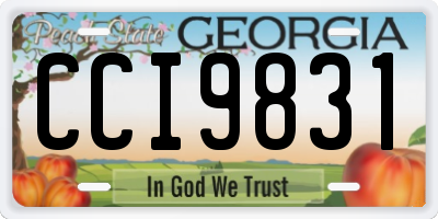 GA license plate CCI9831