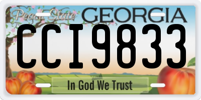 GA license plate CCI9833