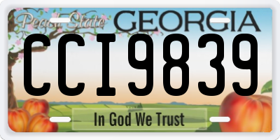 GA license plate CCI9839