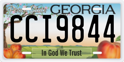 GA license plate CCI9844