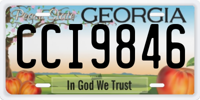 GA license plate CCI9846