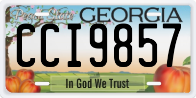 GA license plate CCI9857