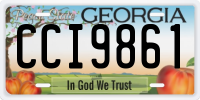 GA license plate CCI9861