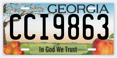 GA license plate CCI9863